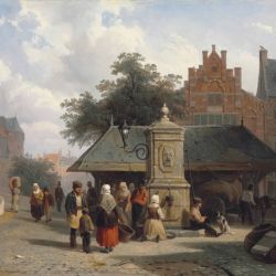 By the well in a Dutch town square